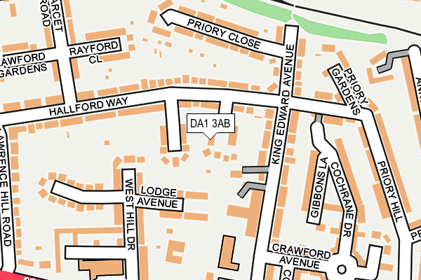 DA1 3AB map - OS OpenMap – Local (Ordnance Survey)