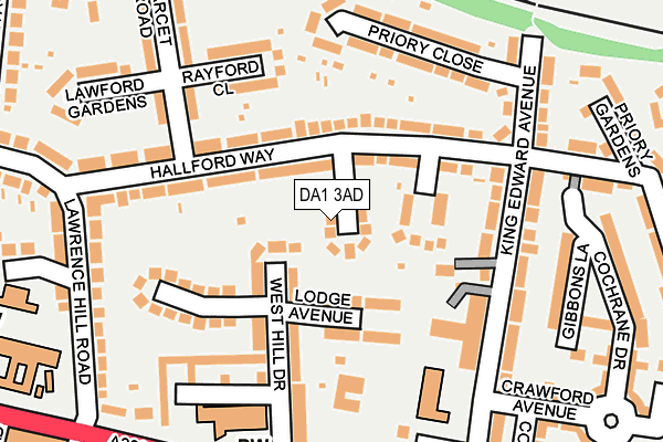 DA1 3AD map - OS OpenMap – Local (Ordnance Survey)