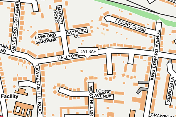 DA1 3AE map - OS OpenMap – Local (Ordnance Survey)