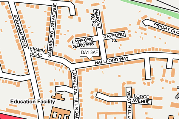 DA1 3AF map - OS OpenMap – Local (Ordnance Survey)