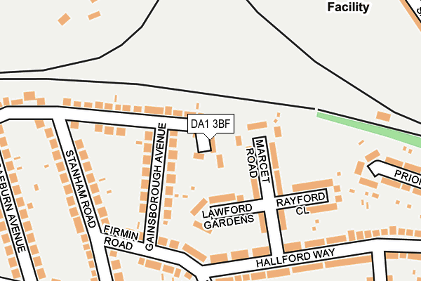 DA1 3BF map - OS OpenMap – Local (Ordnance Survey)