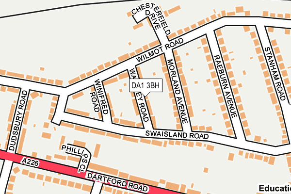 DA1 3BH map - OS OpenMap – Local (Ordnance Survey)