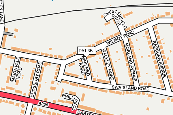 DA1 3BJ map - OS OpenMap – Local (Ordnance Survey)