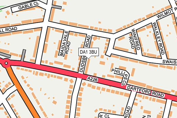 DA1 3BU map - OS OpenMap – Local (Ordnance Survey)