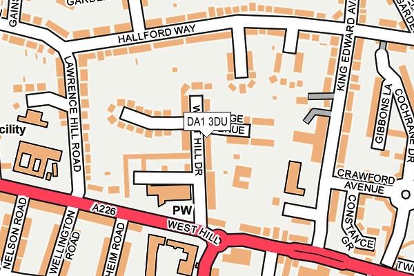 DA1 3DU map - OS OpenMap – Local (Ordnance Survey)