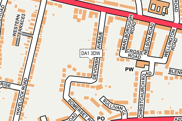 DA1 3DW map - OS OpenMap – Local (Ordnance Survey)