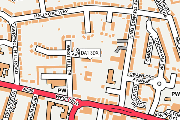 DA1 3DX map - OS OpenMap – Local (Ordnance Survey)