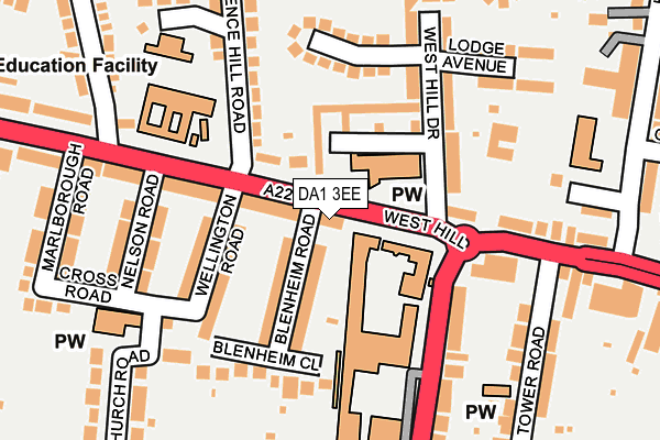 DA1 3EE map - OS OpenMap – Local (Ordnance Survey)