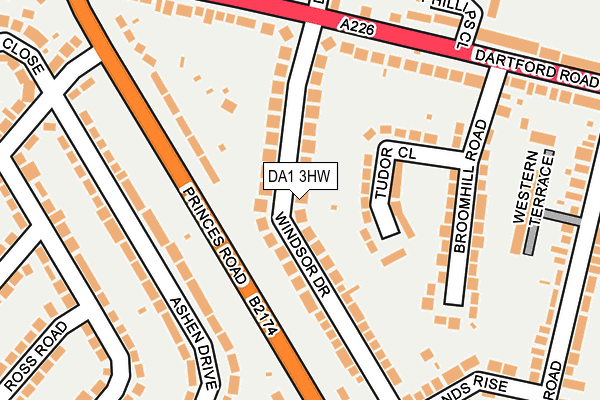 DA1 3HW map - OS OpenMap – Local (Ordnance Survey)