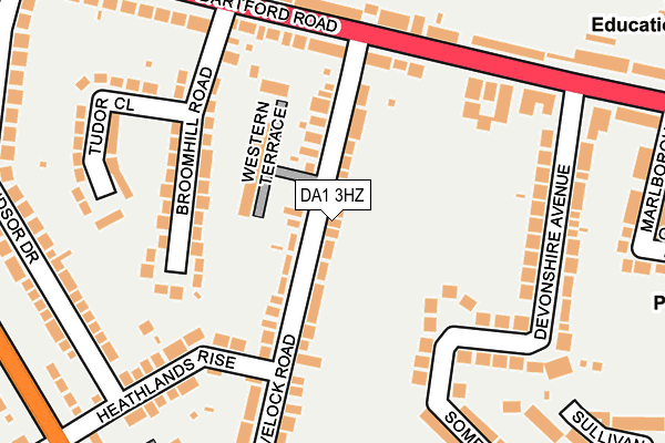 DA1 3HZ map - OS OpenMap – Local (Ordnance Survey)