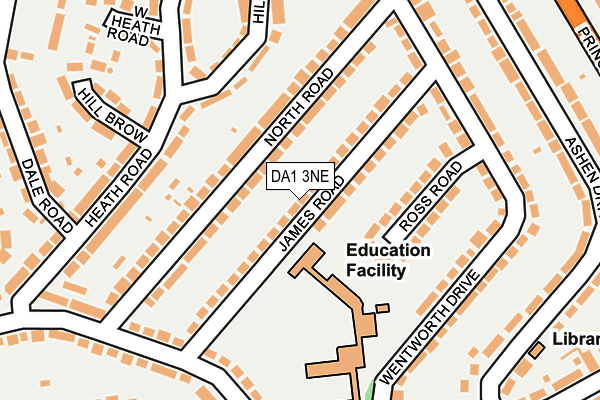 DA1 3NE map - OS OpenMap – Local (Ordnance Survey)