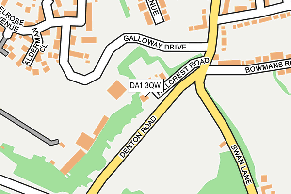 DA1 3QW map - OS OpenMap – Local (Ordnance Survey)