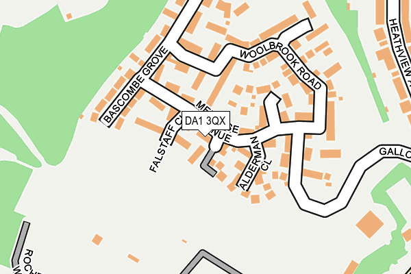 DA1 3QX map - OS OpenMap – Local (Ordnance Survey)