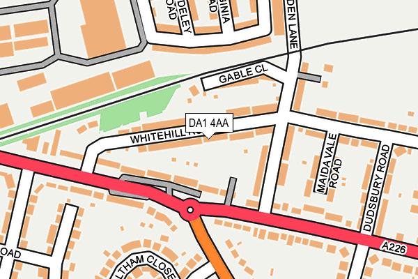 DA1 4AA map - OS OpenMap – Local (Ordnance Survey)