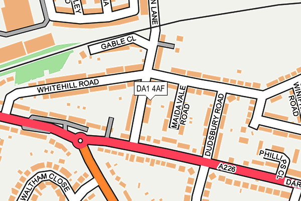 DA1 4AF map - OS OpenMap – Local (Ordnance Survey)