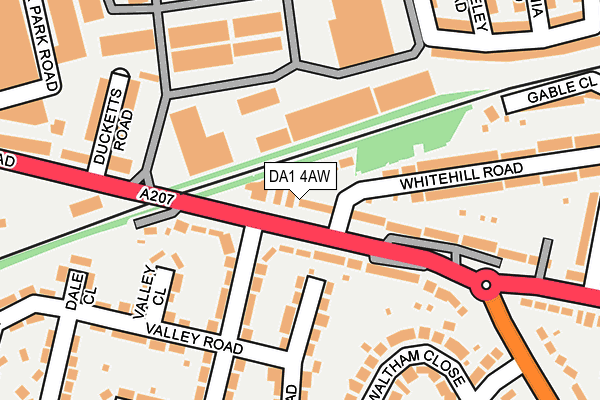 DA1 4AW map - OS OpenMap – Local (Ordnance Survey)