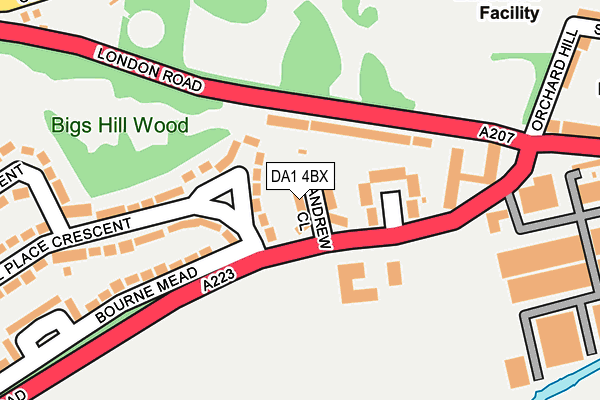 DA1 4BX map - OS OpenMap – Local (Ordnance Survey)