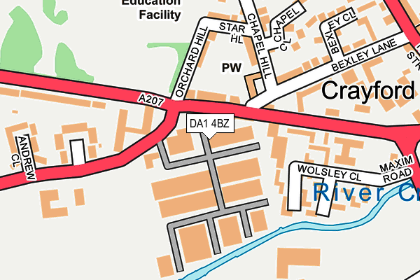 DA1 4BZ map - OS OpenMap – Local (Ordnance Survey)