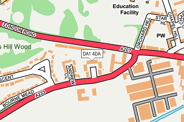 DA1 4DA map - OS OpenMap – Local (Ordnance Survey)