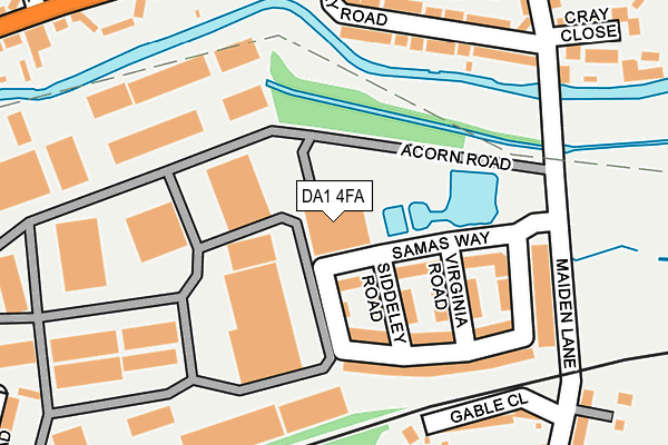DA1 4FA map - OS OpenMap – Local (Ordnance Survey)