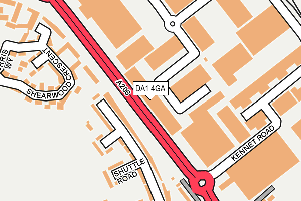 DA1 4GA map - OS OpenMap – Local (Ordnance Survey)