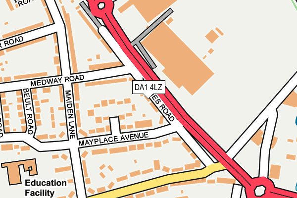 DA1 4LZ map - OS OpenMap – Local (Ordnance Survey)