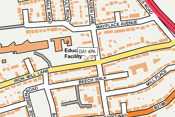 DA1 4PA map - OS OpenMap – Local (Ordnance Survey)