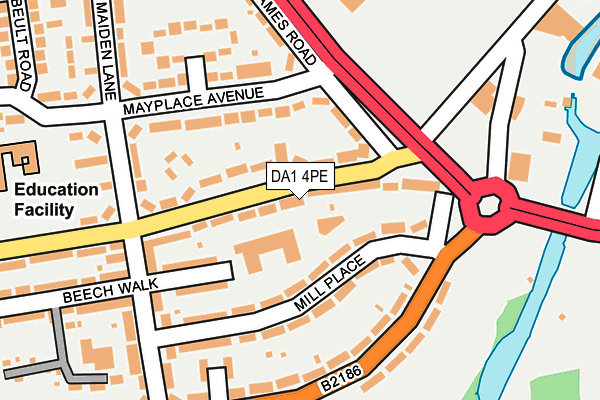 DA1 4PE map - OS OpenMap – Local (Ordnance Survey)