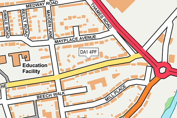 DA1 4PF map - OS OpenMap – Local (Ordnance Survey)