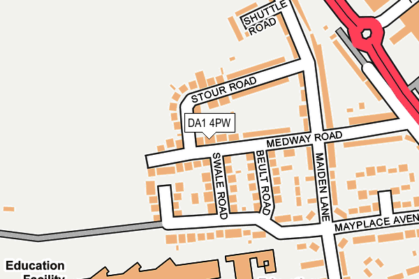 DA1 4PW map - OS OpenMap – Local (Ordnance Survey)