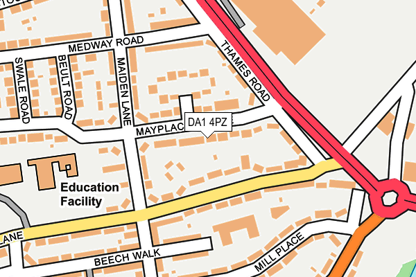 DA1 4PZ map - OS OpenMap – Local (Ordnance Survey)