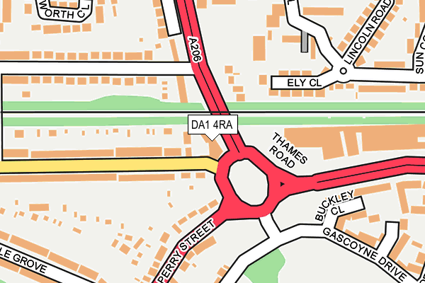 DA1 4RA map - OS OpenMap – Local (Ordnance Survey)