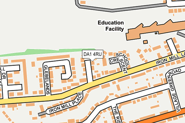DA1 4RU map - OS OpenMap – Local (Ordnance Survey)