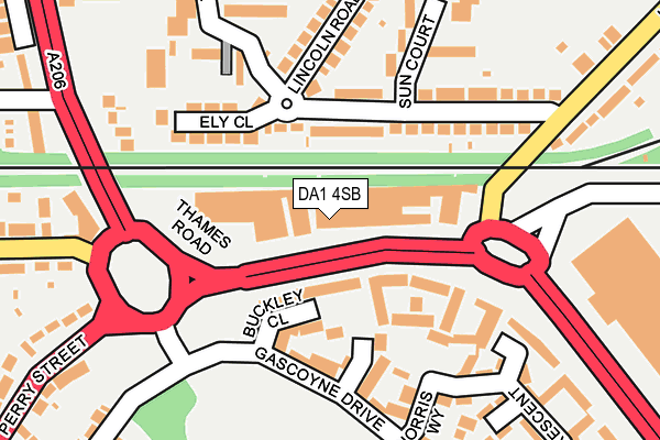 DA1 4SB map - OS OpenMap – Local (Ordnance Survey)