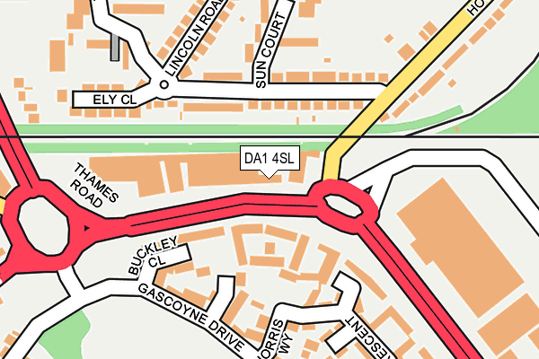 DA1 4SL map - OS OpenMap – Local (Ordnance Survey)