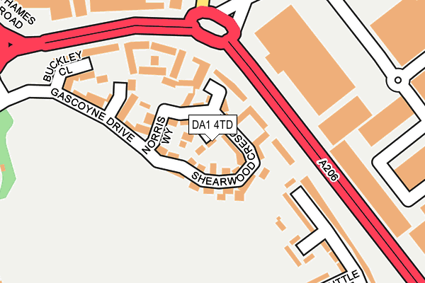 DA1 4TD map - OS OpenMap – Local (Ordnance Survey)