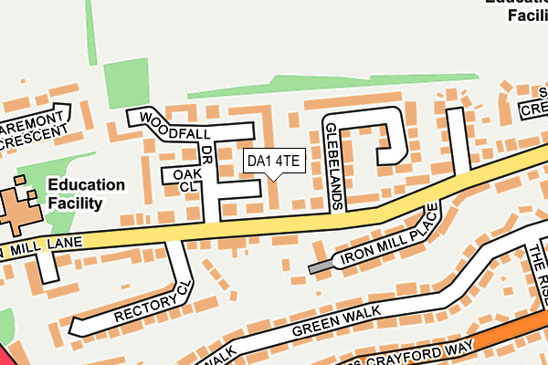 DA1 4TE map - OS OpenMap – Local (Ordnance Survey)
