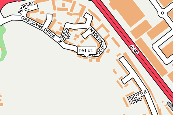 DA1 4TJ map - OS OpenMap – Local (Ordnance Survey)