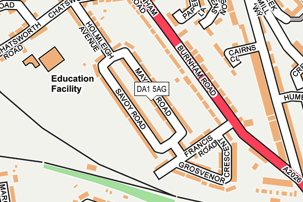 DA1 5AG map - OS OpenMap – Local (Ordnance Survey)