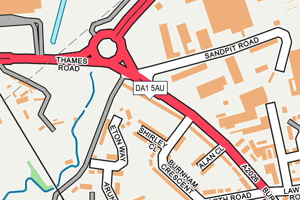 DA1 5AU map - OS OpenMap – Local (Ordnance Survey)