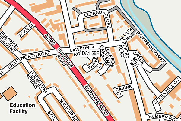 DA1 5BF map - OS OpenMap – Local (Ordnance Survey)