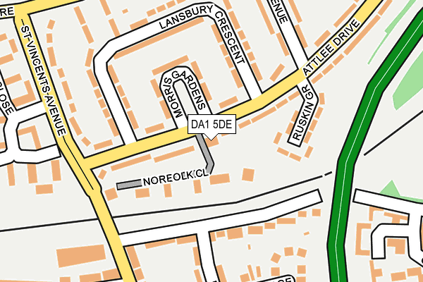 DA1 5DE map - OS OpenMap – Local (Ordnance Survey)