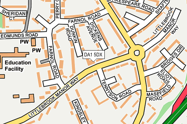 DA1 5DX map - OS OpenMap – Local (Ordnance Survey)
