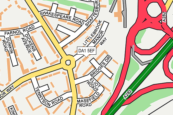 DA1 5EF map - OS OpenMap – Local (Ordnance Survey)