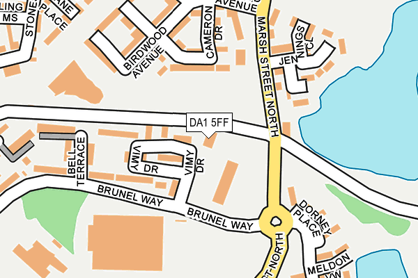 DA1 5FF map - OS OpenMap – Local (Ordnance Survey)