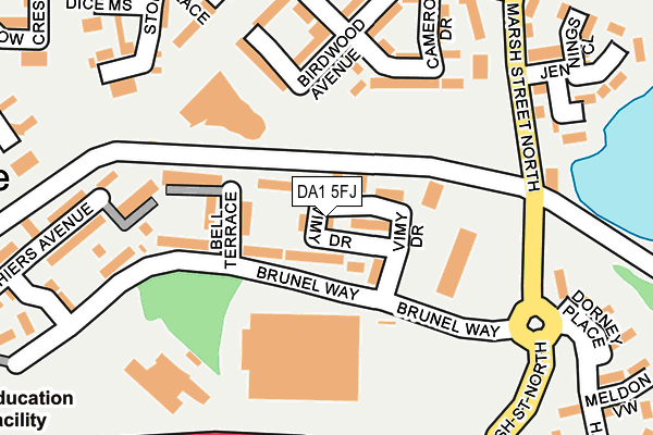 DA1 5FJ map - OS OpenMap – Local (Ordnance Survey)