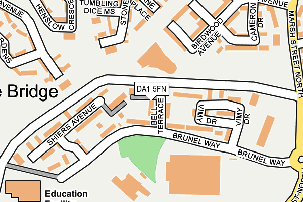 DA1 5FN map - OS OpenMap – Local (Ordnance Survey)
