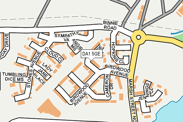 DA1 5GE map - OS OpenMap – Local (Ordnance Survey)