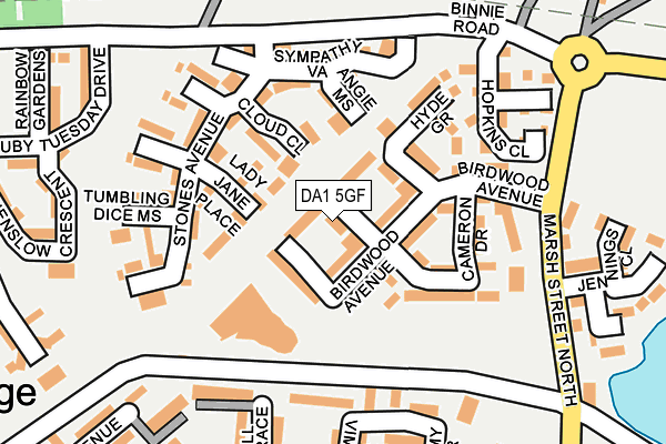 DA1 5GF map - OS OpenMap – Local (Ordnance Survey)