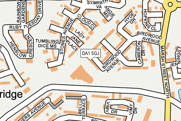 DA1 5GJ map - OS OpenMap – Local (Ordnance Survey)